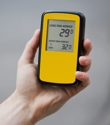 digital radon detector yellow and black