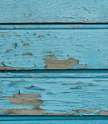 peeling teal paint