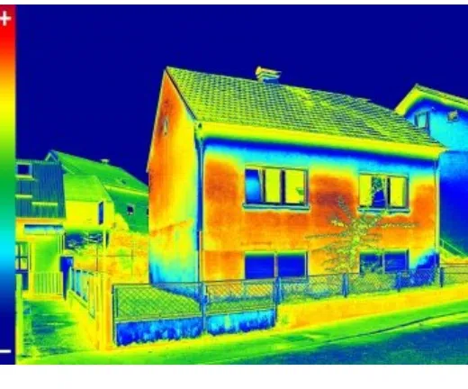 Infrarad image of homes heat signature